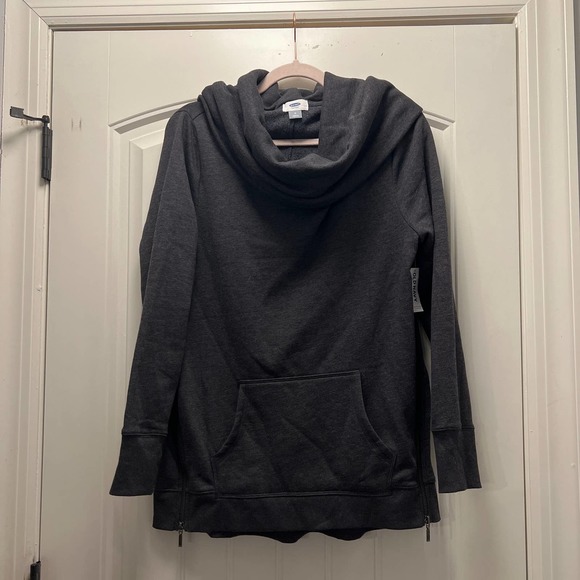 Old Navy‎ Women's Long Sleeve Side Zip Hooded Sweatshirt Gray Size M NWT - Picture 1 of 8